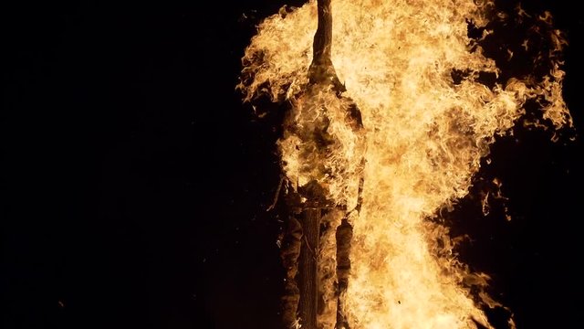 A puppet of an old witch is burn during &ldquo;Giubiana&rdquo; (a traditional celebration in the northern Italian) - 30 January 2020, Canzo (Italy)