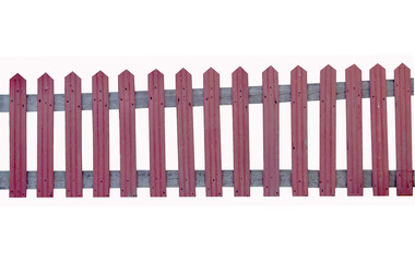 set of wooden fence isolated on white