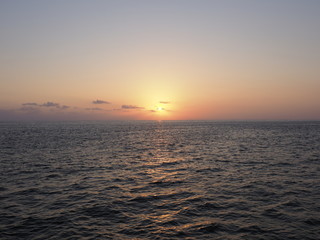 Landscape of desolate sunset over bay of Acapulco city in Mexico