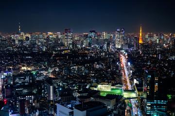 Fototapeta na wymiar 東京 渋谷スクランブルスクエア 展望台からの夜景