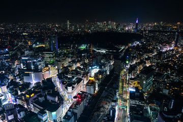 東京 渋谷スクランブルスクエア 展望台からの夜景