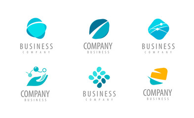 Business set of abstract colorful logos. Icons vector
