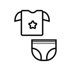 Baby clothes vector line icon
