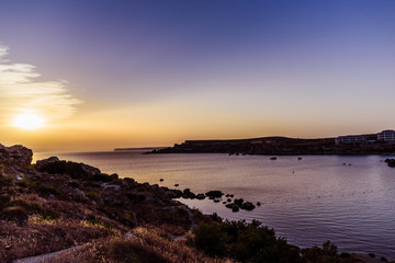 Obraz premium Spectacular sunset in the bay area