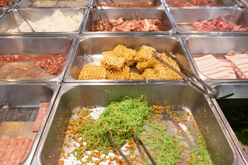 Various of raw food for grill or boiled