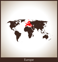 Fototapeta na wymiar map of Europe