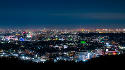 Fototapeta na wymiar 東京 高尾山 金比羅台園地からの夜景
