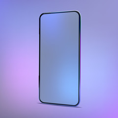 3D realistic colorful smartphone mockup. Template for infographics and UI design. Phone frame with blank display isolated templates. Vector cell phone concept