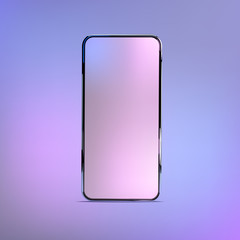 3D realistic colorful smartphone mockup. Template for infographics and UI design. Phone frame with blank display isolated templates. Vector cell phone concept