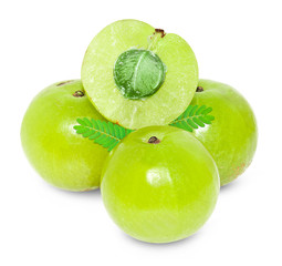 Indian gooseberry isolated on white background