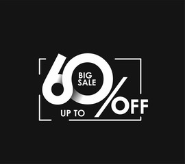 60% big sale upto off discount design. vetor illustration.