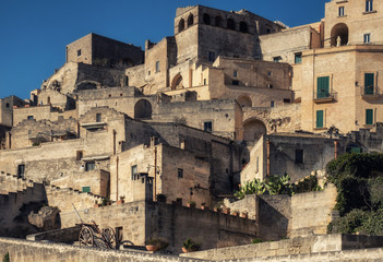Fototapeta na wymiar Rooftops of a beautiful Matera town, Italy
