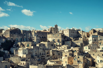 Rooftops of a beautiful Matera town, Italy