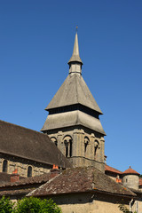 Fototapeta na wymiar Abbaye Sainte Valérie du village de Chambon sur Voueize dans le département de la Creuse