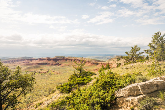 View from the foothills into the valley below. Bridger, Montana, USA