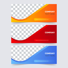 Naklejka premium Header Design. Abstract geometric web banner template on grey background.Modern banner