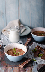 Delicious homemade chocolate pudding