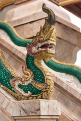 Wat Chalong, Phuket, Thailand - July 20, 2019: dragon statue Wat Chalong or Wat Chantharam.
