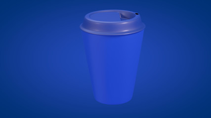 3D illustration of plastic takeaway coffee cup or tea cup on clean background