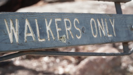 park sign, walkers only