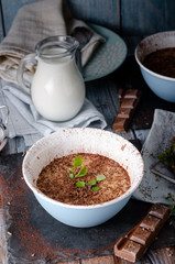 Delicious homemade chocolate pudding
