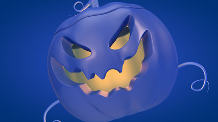 Fototapeta premium 3D illustration of pumpkin for Halloween holiday on clean background