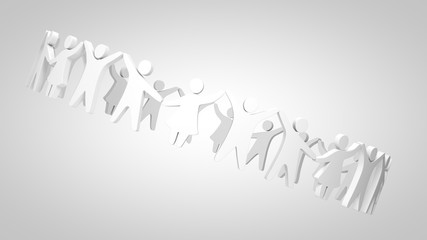 3D illustration of symbol friends or social relationship on clean background