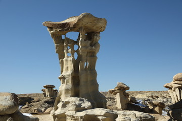 Strange Rock Formation in Bisti Badlands (Alien Throne) New Mexico