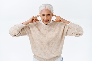 Old lady hates noisy kids playing outside her window, hearing loud screams and bothering sounds....