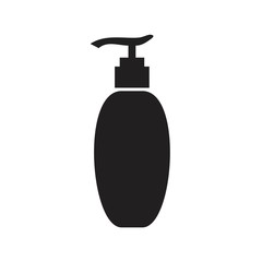 Gel, foam or liquid soap dispenser pump plastic bottle, vector icon template black color editable. Pump plastic bottle, vector icon symbol Flat vector illustration for graphic and web design.