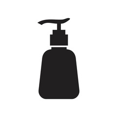 Gel, foam or liquid soap dispenser pump plastic bottle, vector icon template black color editable. Pump plastic bottle, vector icon symbol Flat vector illustration for graphic and web design.