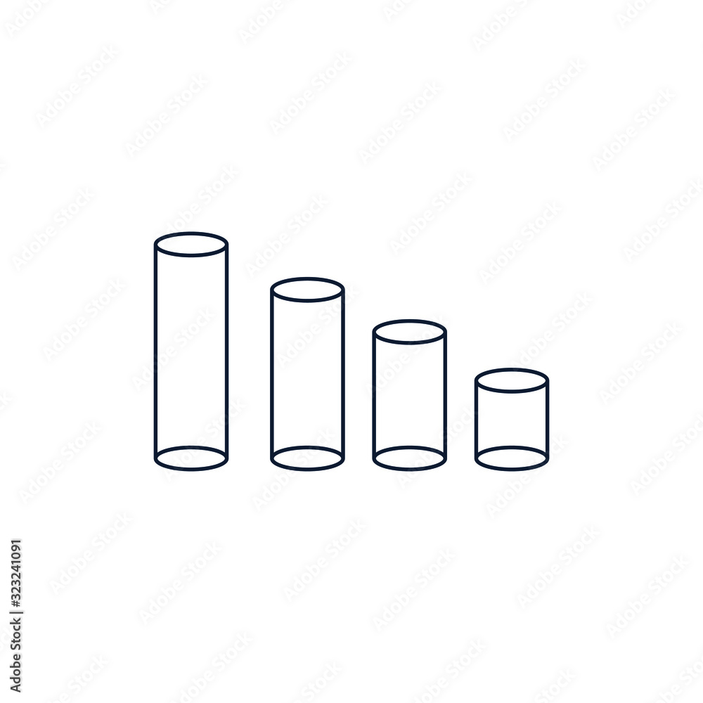 Poster 3d cylinder icon. element of geometric figure for mobile concept and web apps.