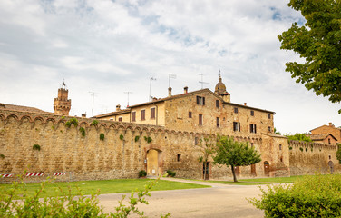 Fototapeta na wymiar the town wall of Buonconvento, Province of Siena, Tuscany, Italy