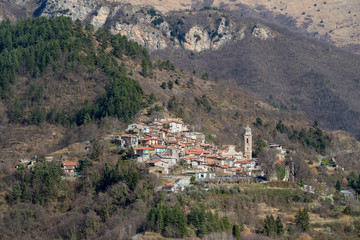Fototapeta na wymiar Andagna ancient village, Liguria region, Italy