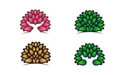 Leaf simple luxury set template vector logo