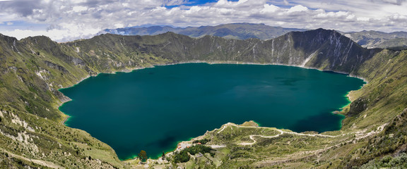 Laguna Quilotoa crater lake, Ecuador / Laguna Quilotoa crater lake in the Andes of Ecuador.