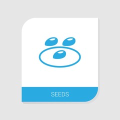 Editable filled seeds icon from Gardening icons category. Isolated vector seeds sign on white background