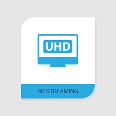Obraz premium Editable filled 4K Streaming icon from Video Streaming icons category. Isolated vector 4K Streaming sign on white background