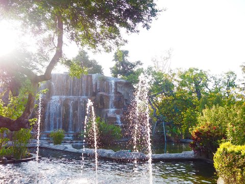 waterfall in the forest foutain water with waterfall background concept natural urban living