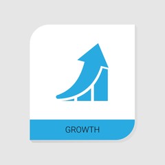 Editable filled growth icon from Success icons category. Isolated vector growth sign on white background