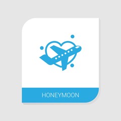 Editable filled Honeymoon icon from Wedding icons category. Isolated vector Honeymoon sign on white background