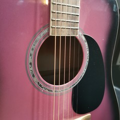 acoustic guitar on black background