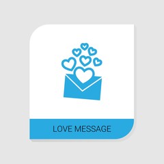 Editable filled love message icon from Valentines Day icons category. Isolated vector love message sign on white background