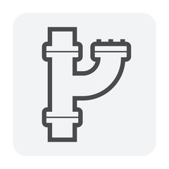 Obraz premium Pipe vector icon. Made from steel or metal connection by flange fitting fixing by screw and bolt. Part for pipeline construction to transport oil and gas in industry, water in plumbing and irrigation.