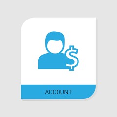 Editable filled Account icon from Accounting icons category. Isolated vector Account sign on white background