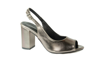 women's shoes, heels, patent leather, suede and classic models in white background