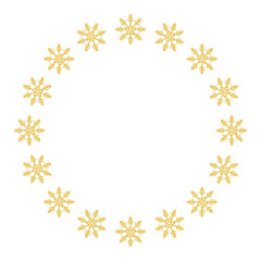 frame circular of snowflake christmas decoration vector illustration design