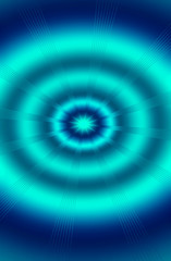 abstract blue green star, circles and rays like mystic, magic, esoteric background 
