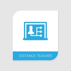 Editable filled Distance teacher icon from e-Learning icons category. Isolated vector Distance teacher sign on white background
