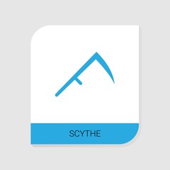 Editable filled Scythe icon from Gardening icons category. Isolated vector Scythe sign on white background